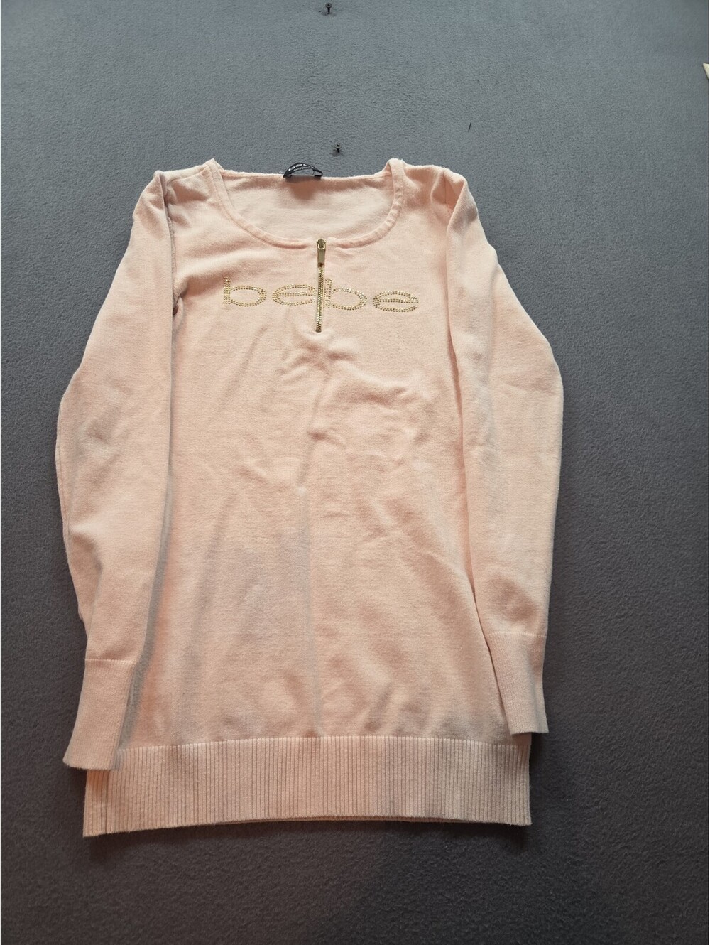 women's vintage pink long-sleeve knit sweater by Bebe size M